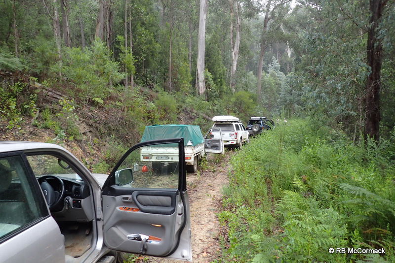 The survey convoy held up by a blocked road