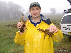 Justin Stanger with Euastacus dharawalus